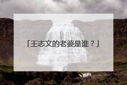 王志文的老婆是谁?