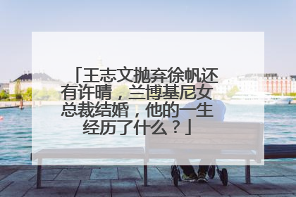 王志文抛弃徐帆还有许晴,兰博基尼女总裁结婚,他的一生经历了什么?