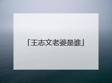 王志文老婆是谁