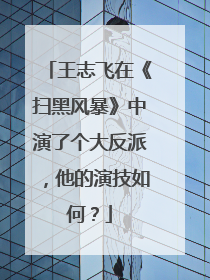 王志飞在《扫黑风暴》中演了个大反派，他的演技如何？