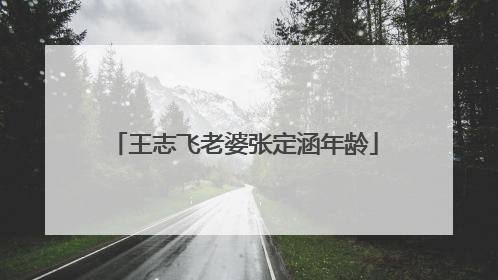 王志飞老婆张定涵年龄