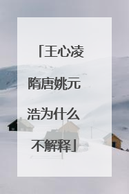 王心凌隋唐姚元浩为什么不解释