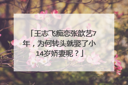王志飞痴恋张歆艺7年，为何转头就娶了小14岁娇妻呢？