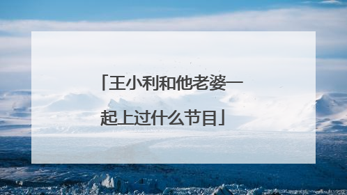 王小利和他老婆一起上过什么节目