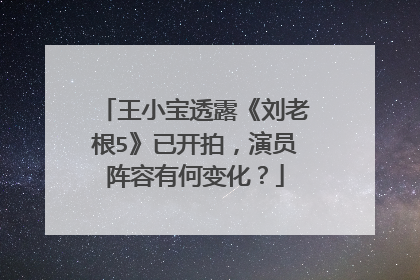 王小宝透露《刘老根5》已开拍,演员阵容有何变化?