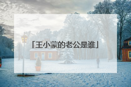 王小蒙的老公是谁