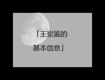 王岽鉴的基本信息