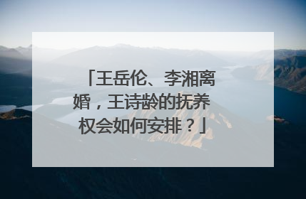 王岳伦、李湘离婚,王诗龄的抚养权会如何安排?