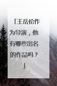 王岳伦作为导演，他有哪些出名的作品吗？