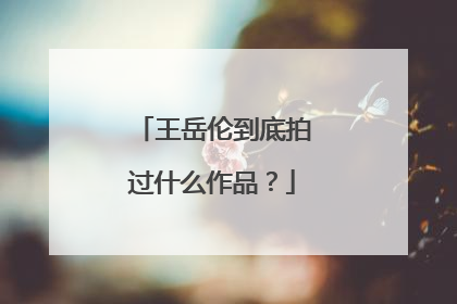 王岳伦到底拍过什么作品？