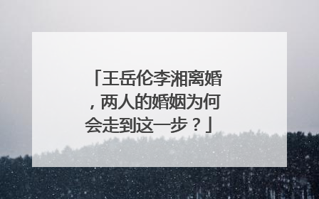 王岳伦李湘离婚，两人的婚姻为何会走到这一步？