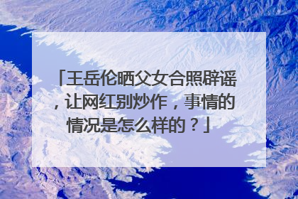 王岳伦晒父女合照辟谣,让网红别炒作,事情的情况是怎么样的?