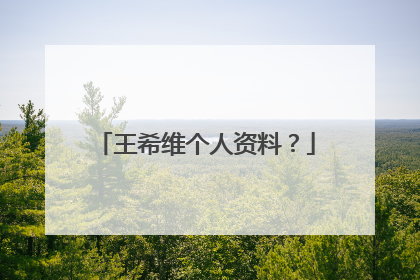 王希维个人资料?