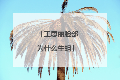 王思丽脸部为什么生蛆