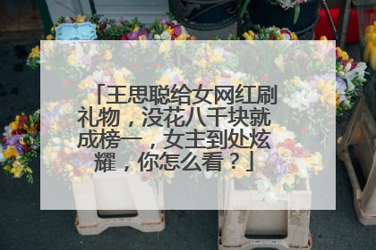 王思聪给女网红刷礼物，没花八千块就成榜一，女主到处炫耀，你怎么看？