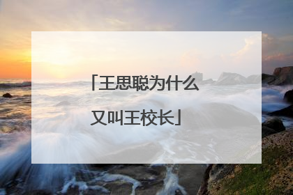 王思聪为什么又叫王校长