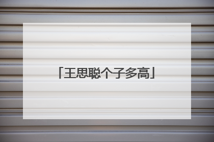 王思聪个子多高