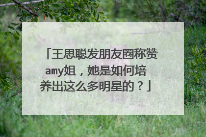 王思聪发朋友圈称赞amy姐，她是如何培养出这么多明星的？