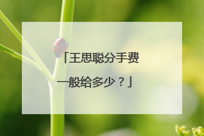 王思聪分手费一般给多少?