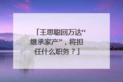 王思聪回万达“继承家产”,将担任什么职务?