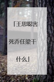 王思聪害死乔任梁干什么