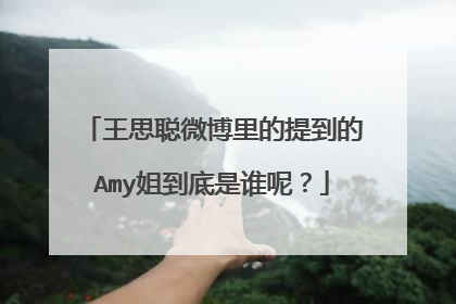 王思聪微博里的提到的Amy姐到底是谁呢？