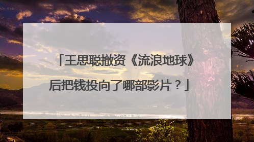 王思聪撤资《流浪地球》后把钱投向了哪部影片?