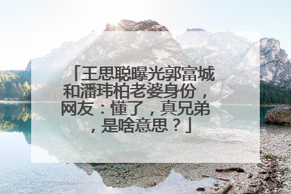 王思聪曝光郭富城和潘玮柏老婆身份，网友：懂了，真兄弟，是啥意思？