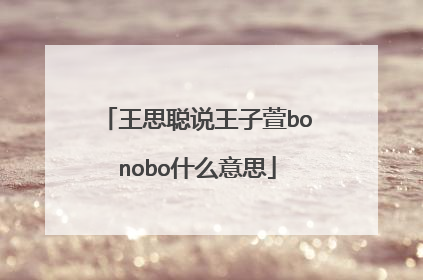 王思聪说王子萱bonobo什么意思