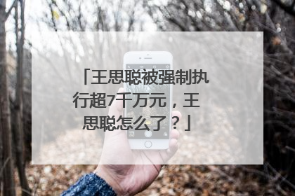 王思聪被强制执行超7千万元，王思聪怎么了？