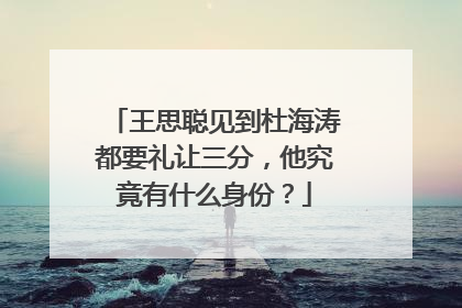 王思聪见到杜海涛都要礼让三分,他究竟有什么身份?