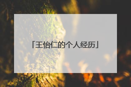 王怡仁的个人经历
