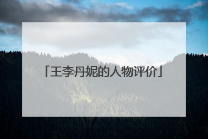 王李丹妮的人物评价