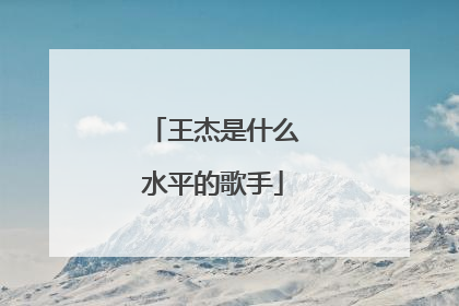 王杰是什么水平的歌手