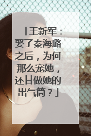 王新军：娶了秦海璐之后，为何那么宠她，还甘做她的出气筒？