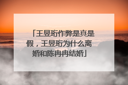 王昱珩作弊是真是假,王昱珩为什么离婚和陈冉冉结婚