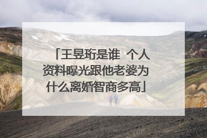 王昱珩是谁 个人资料曝光跟他老婆为什么离婚智商多高
