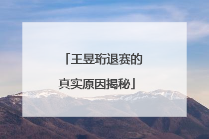 王昱珩退赛的真实原因揭秘