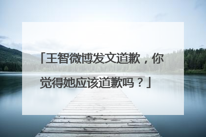 王智微博发文道歉，你觉得她应该道歉吗？