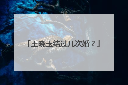 王晓玉结过几次婚？