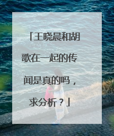 王晓晨和胡歌在一起的传闻是真的吗,求分析?