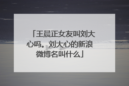 王晨正女友叫刘大心吗。刘大心的新浪微博名叫什么