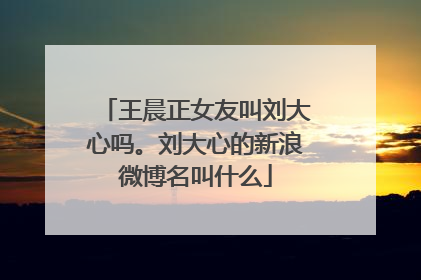 王晨正女友叫刘大心吗。刘大心的新浪微博名叫什么