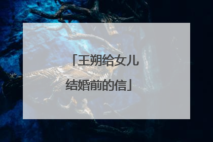 王朔给女儿结婚前的信