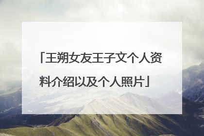 王朔女友王子文个人资料介绍以及个人照片