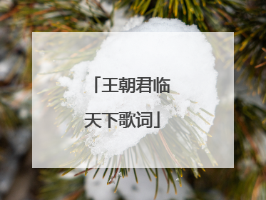 王朝君临天下歌词