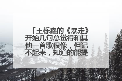 王栎鑫的《暴走》开始几句总觉得和其他一首歌很像，但记不起来，知道的能提个醒吗？？？