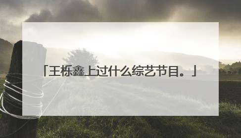 王栎鑫上过什么综艺节目。