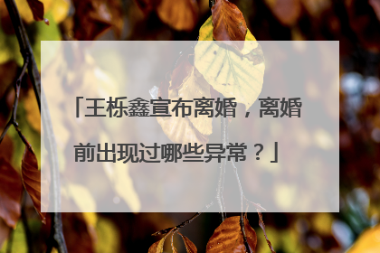 王栎鑫宣布离婚,离婚前出现过哪些异常?