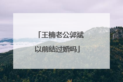 王楠老公郭斌以前结过婚吗